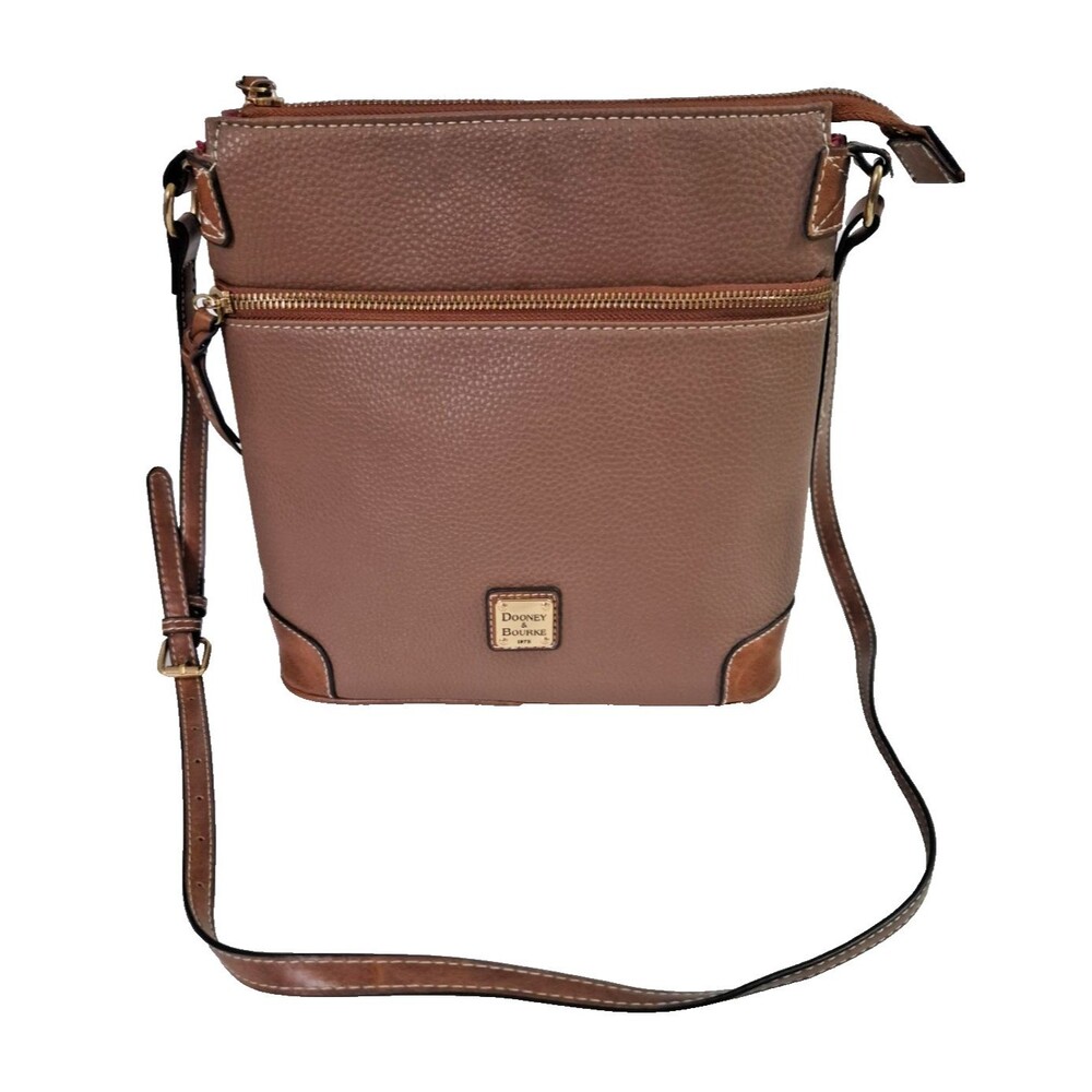 Dooney & Bourke Pebble Grain Crossbody Caramel Leather EUC
